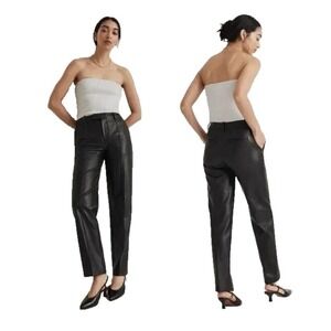 NWT Madewell x Aimee Song Faux Leather Sz 10 Tapered Pants in Black Classy